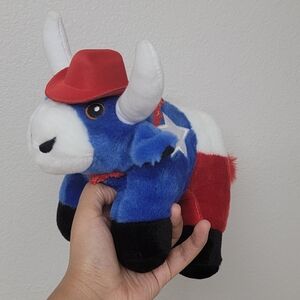 Plush Bull Toy with Red Hat